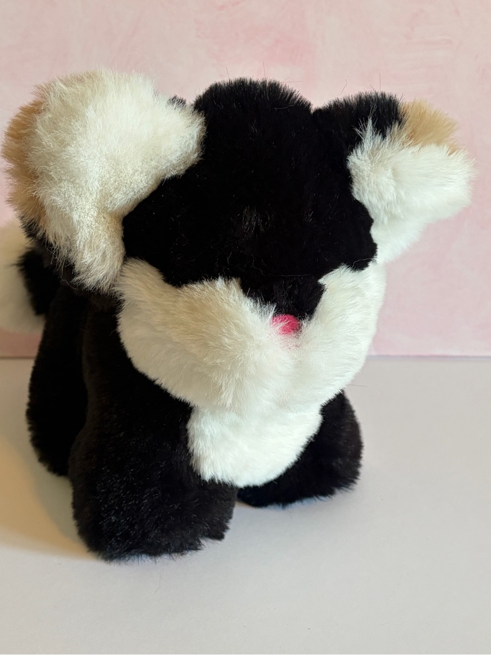 World’s softest black white and tan puppy plushie